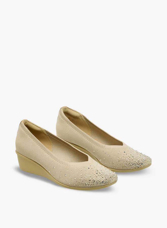 Flora Bella By Shoexpress Women Embellished Wedge Heel Shoes Ramadan Collection - Image 1